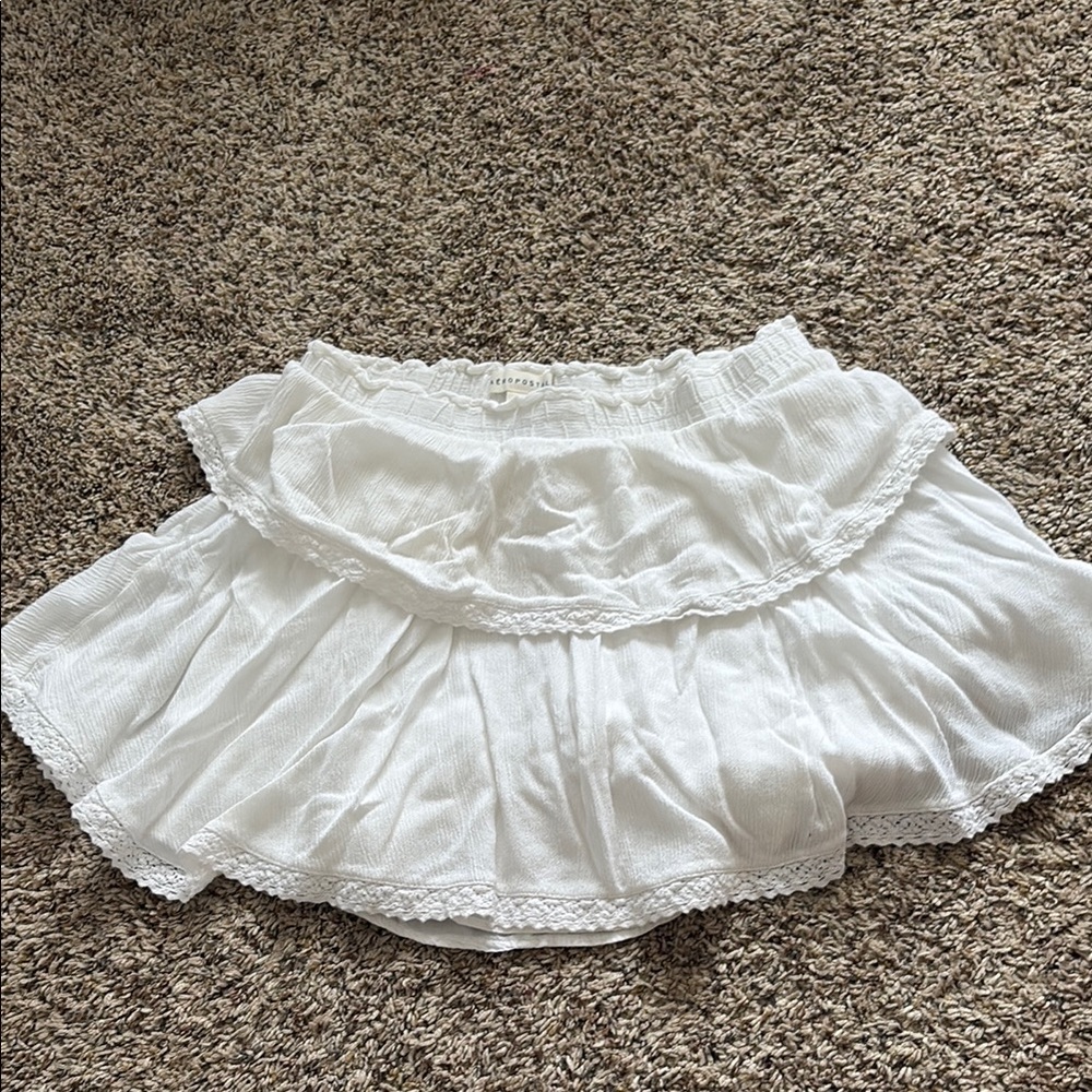 Aeropostale White Bubble Mini Skirt Resort Wear